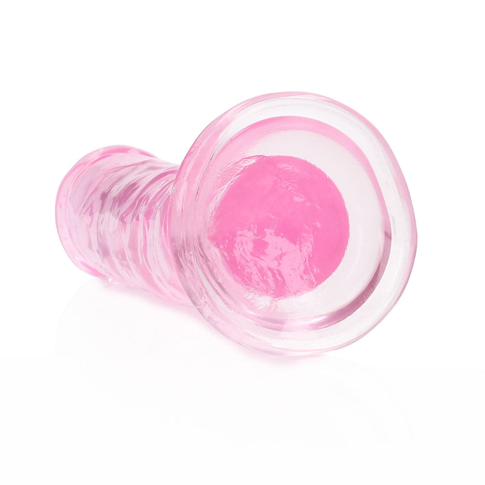RealRock Crystal Clear Straight 6 in. Dildo Without Balls Pink - Fantasies Boutique