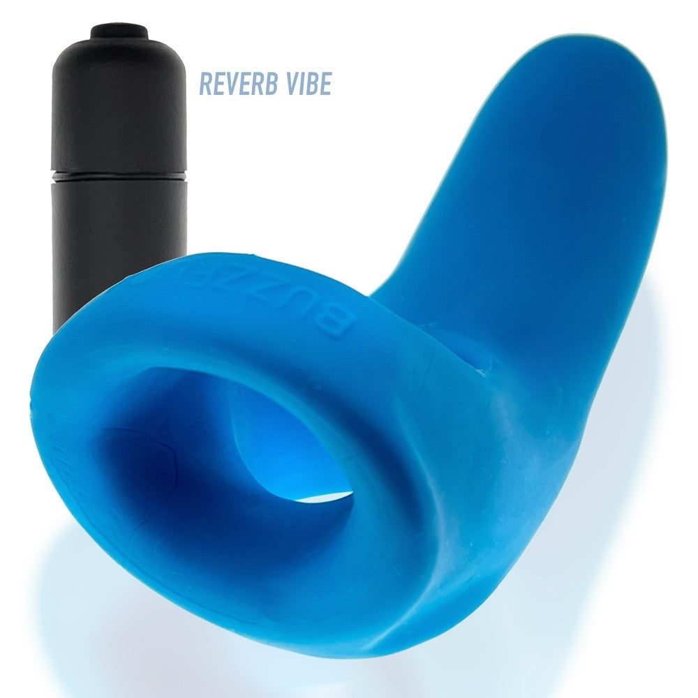 Hunkyjunk Buzzfuck Cock & Ball Sling with Taint Vibrator Teal Ice - Fantasies Boutique
