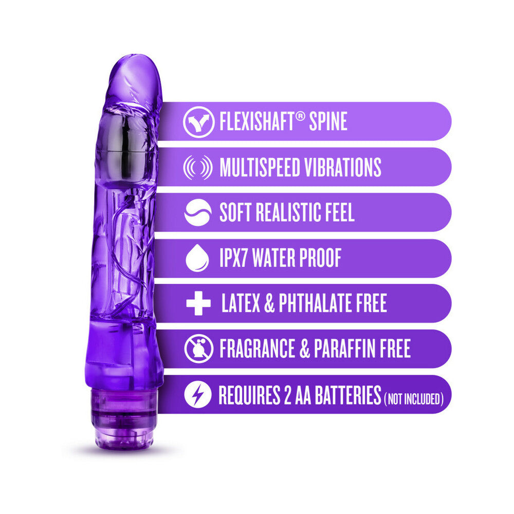 Naturally Yours Mambo Vibe Realistic 9 in. Vibrating Dildo Purple - Fantasies Boutique