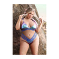 Fantasy Lingerie Vibes Plur Holographic Bralette with Removable Hood & Panty Aqua Holo Queen Size - Fantasies Boutique
