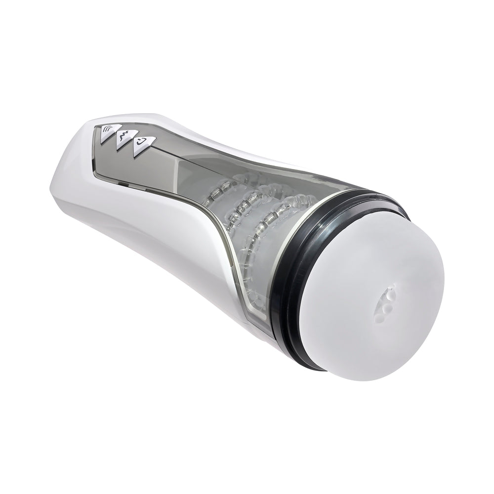 Zero Tolerance Stroking Buddy Rechargeable Vibrating Stroker White - Fantasies Boutique