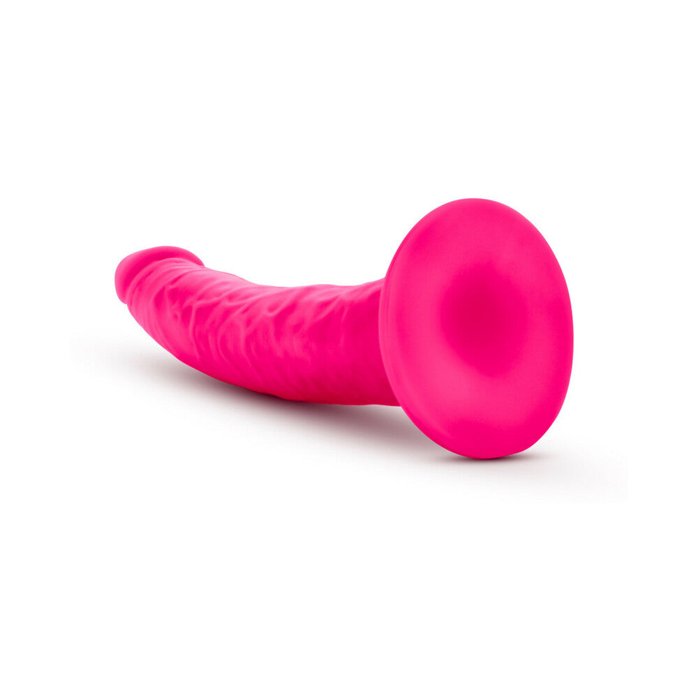 Neo Elite 7.5 in. Silicone Dual Density Dildo Neon Pink - Fantasies Boutique