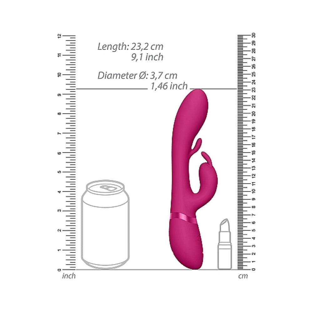 VIVE TAMA Rechargeable Wave Silicone Rabbit Vibrator Pink - Fantasies Boutique