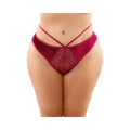 Kalina Velvet Strappy Cut-Out Thong With Keyhole Back Magenta Queen - Fantasies Boutique