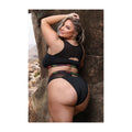 Fantasy Lingerie Vibes Fuck Labels Keyhole Top & High-Waist Bottom Black Queen - Fantasies Boutique
