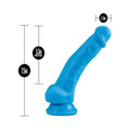 Neo 7.5 in. Dual Density Dildo with Balls Neon Blue - Fantasies Boutique