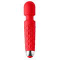 Luv Inc Lw96 Large Wand Rechargeable Flexible Silicone Vibrator Red - Fantasies Boutique