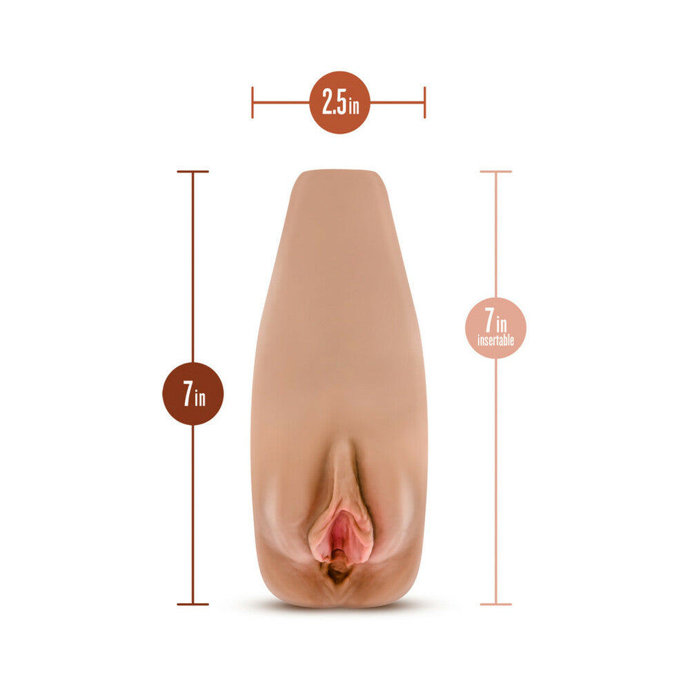 M Elite Soft + Wet Renata Vagina Stroker with Bullet Vibrator Tan - Fantasies Boutique