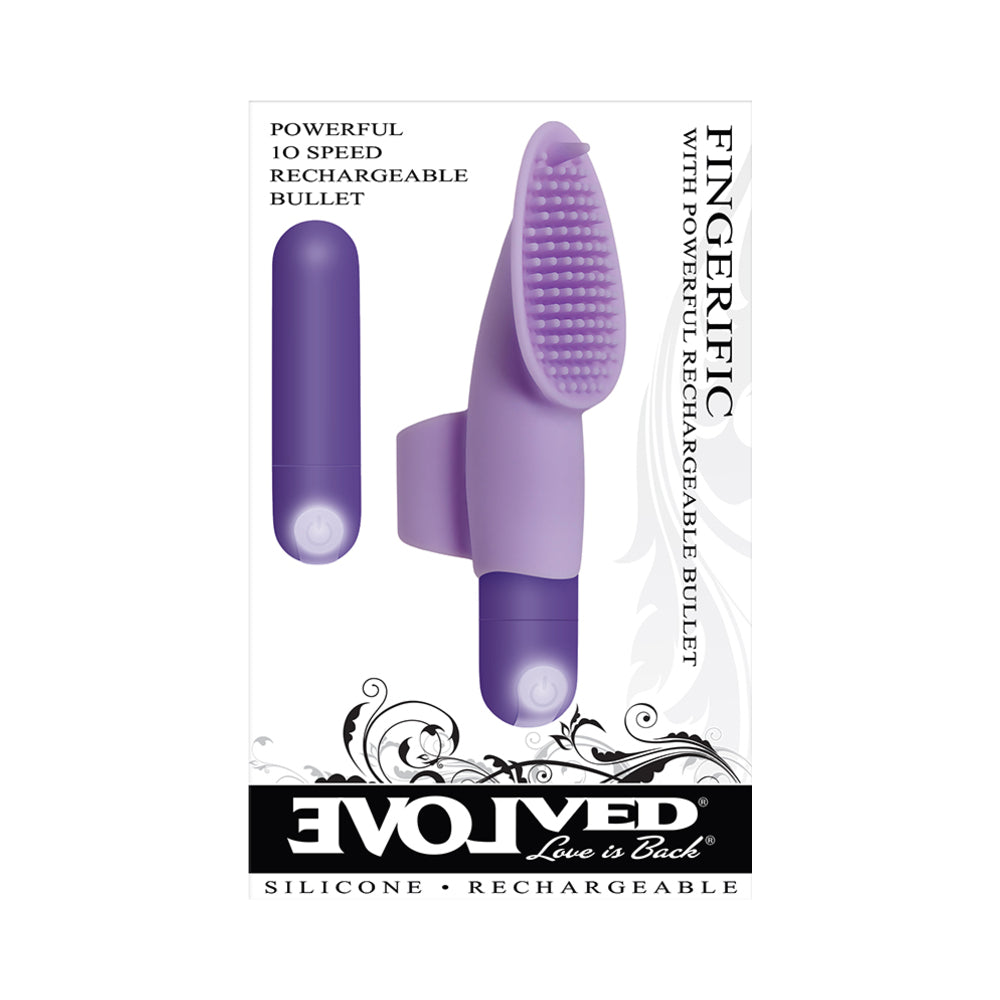 Evolved Fingerific Rechargeable Silicone Finger Vibrator Purple - Fantasies Boutique
