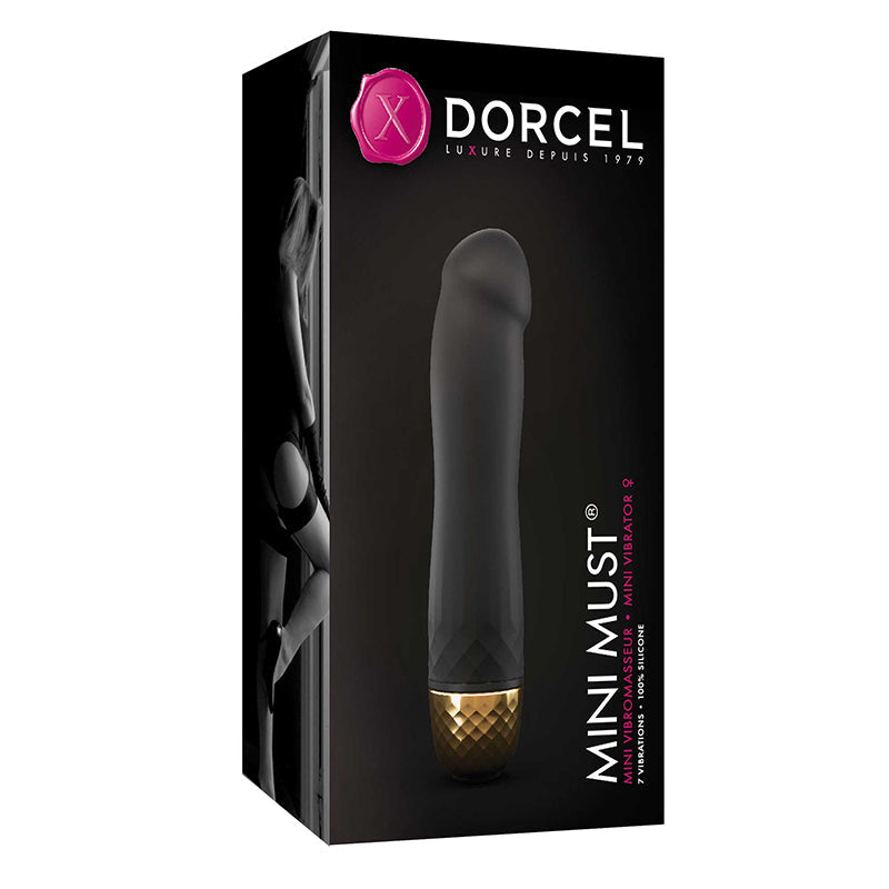 Dorcel Mini Must Mini Silicone Vibrator Black/Gold - Fantasies Boutique