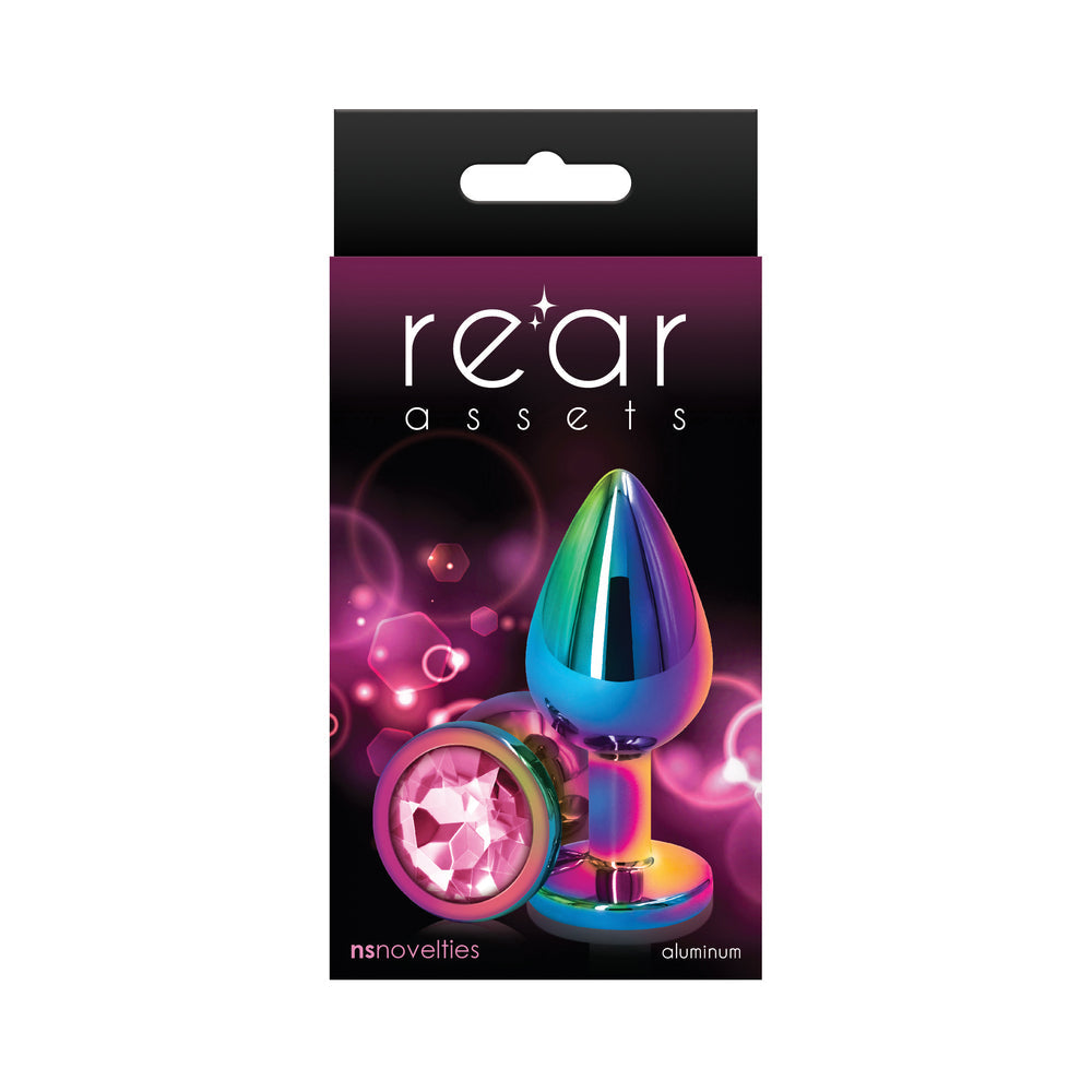 Rear Assets Metal Anal Plug Medium Multicolor/Pink - Fantasies Boutique