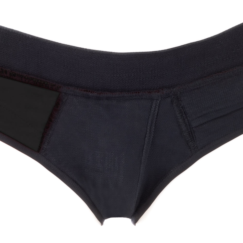 SpareParts Tomboi Cover Brief Style Underwear Harness Nylon Black/Black M