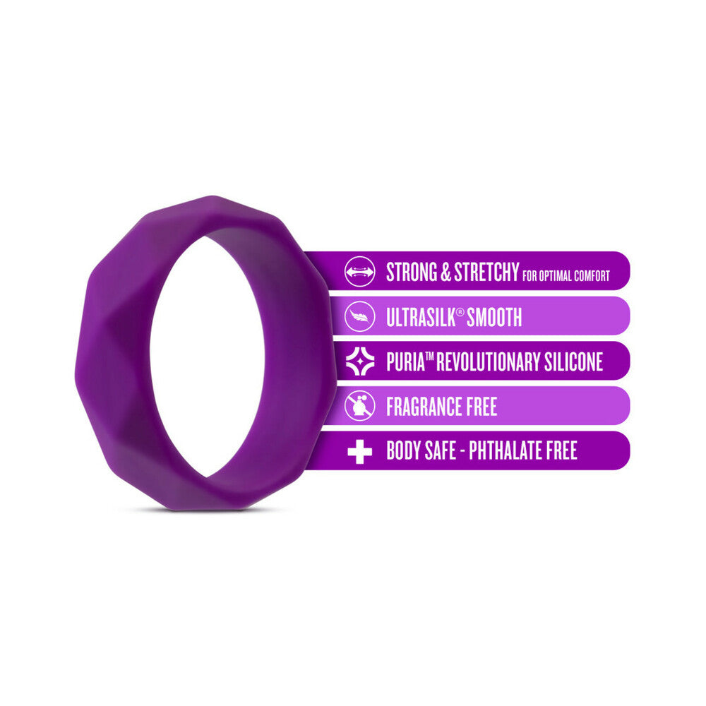 Blush Wellness Geo Silicone Cockring Purple - Fantasies Boutique