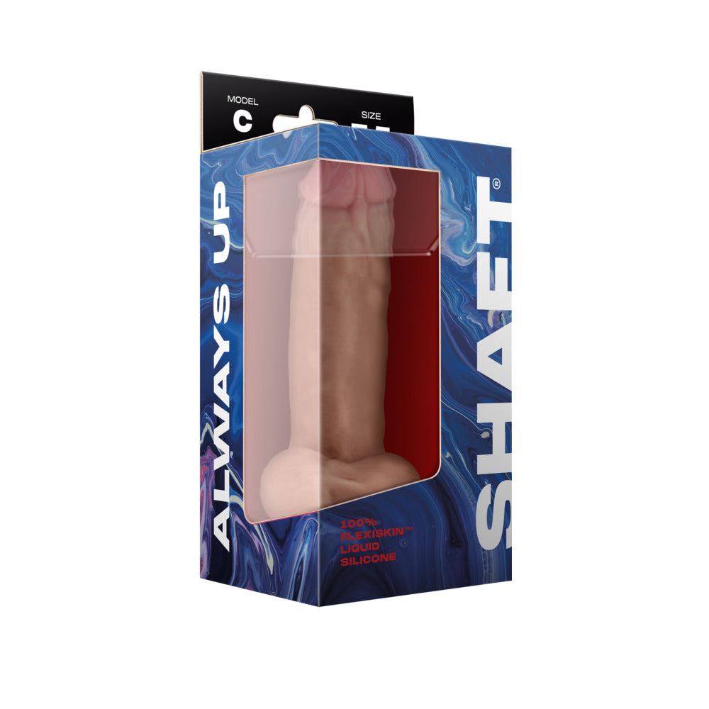 Shaft Model C: 7.5 in. Dual Density Silicone Dildo with Balls Pine - Fantasies Boutique
