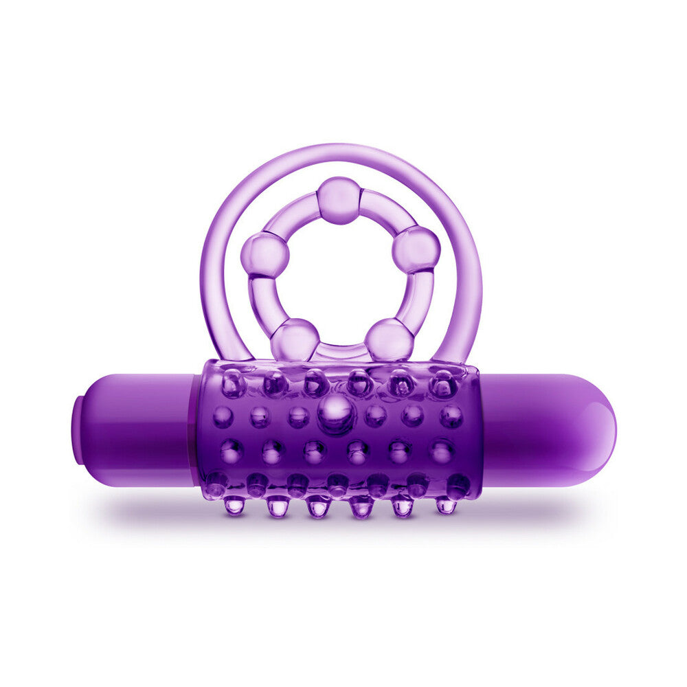 Play with Me The Player Vibrating Double Strap Cockring Purple - Fantasies Boutique
