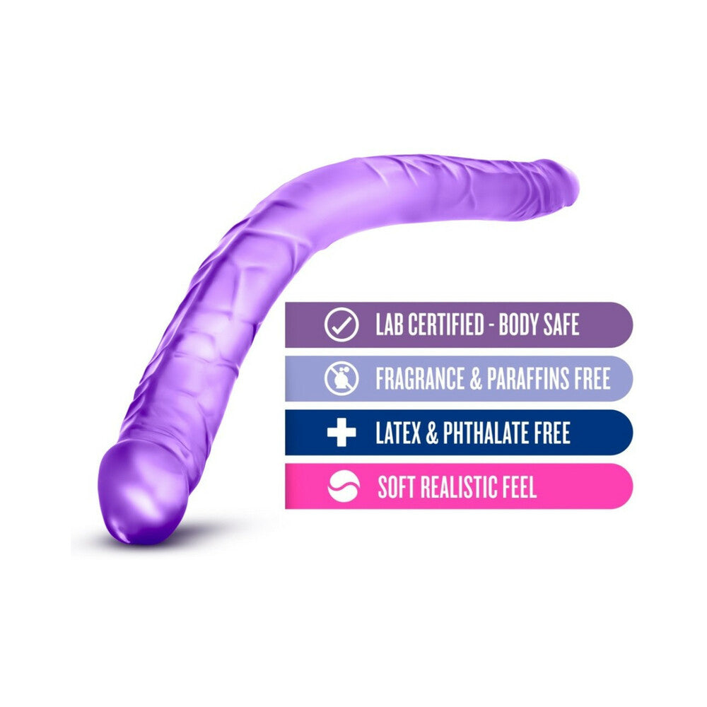 B Yours 16 in. Double Dildo Purple - Fantasies Boutique
