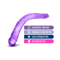 B Yours 16 in. Double Dildo Purple - Fantasies Boutique