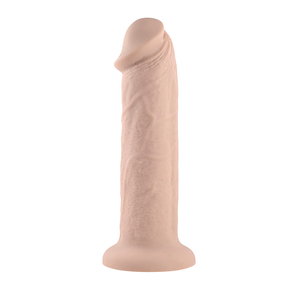 Evolved Girthy Rechargeable Vibrating 7 in. Silicone Dildo Light - Fantasies Boutique