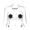 Pastease Everyday Reusable Pasties Onyx Flat Black Vegan Suede Flower Nipple Covers