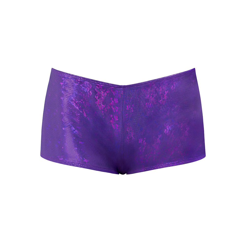Magic Silk Glimmer Mini Boy Short Purple Disco L/XL