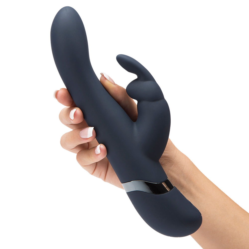 Fifty Shades Darker Oh My Rechargeable Silicone Rabbit Vibrator Slate Blue - Fantasies Boutique