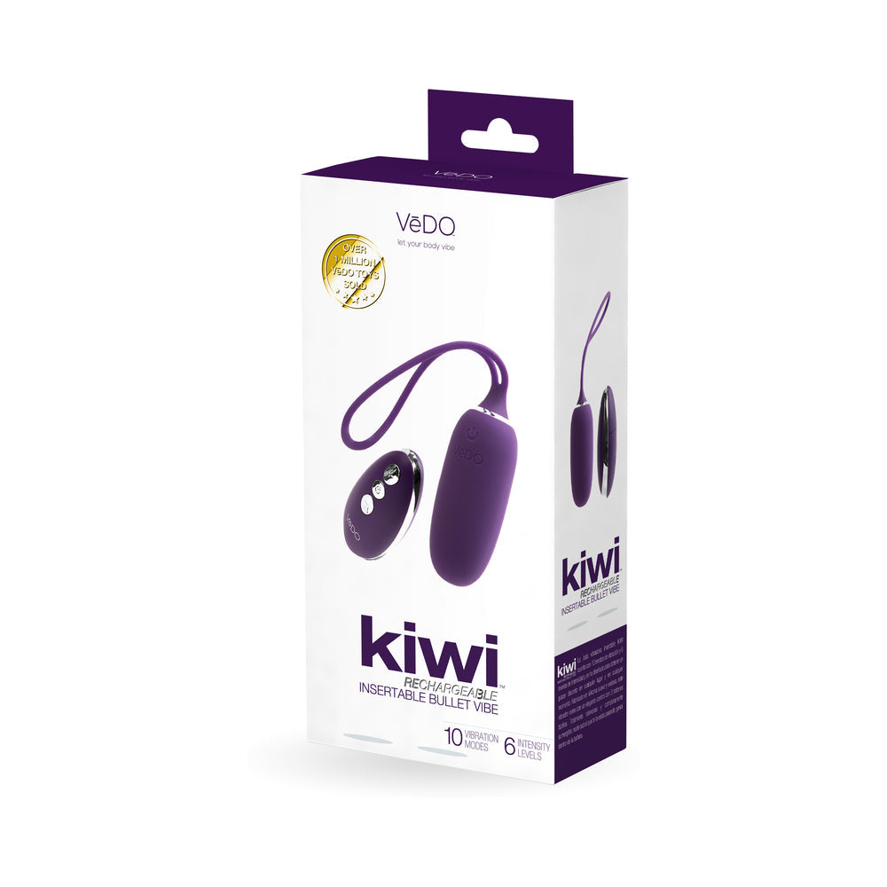 Vedo Kiwi Rechargeable Insertable Bullet Deep Purple - Fantasies Boutique
