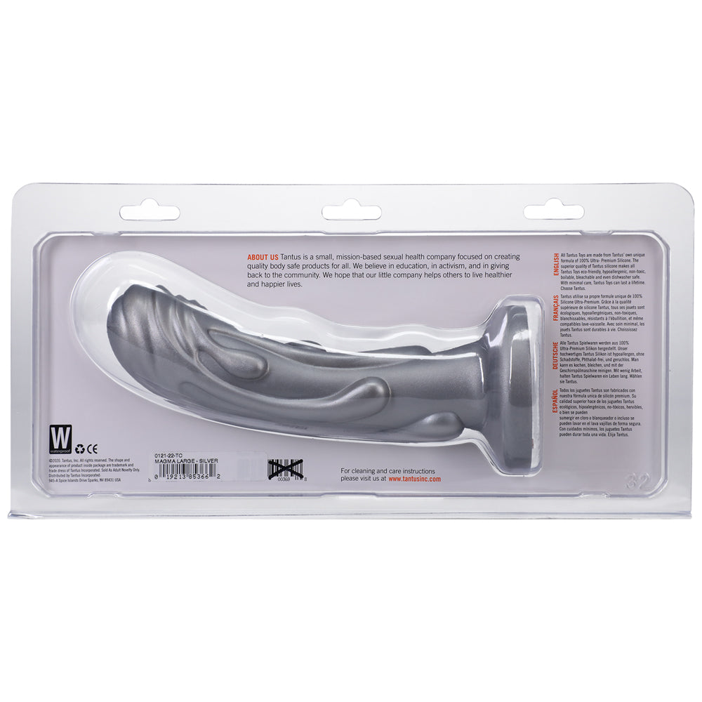 Tantus Magma 7 in. Fantasy Dildo Medium-Firm Silver - Fantasies Boutique