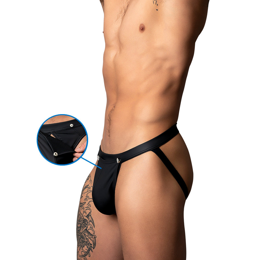 Male Power Oh Snap! Snap off Thong Black S/M