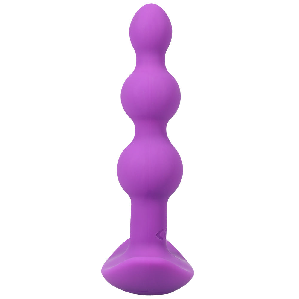 A-Play BEADED VIBE Rechargeable Silicone Anal Plug with Remote Purple - Fantasies Boutique