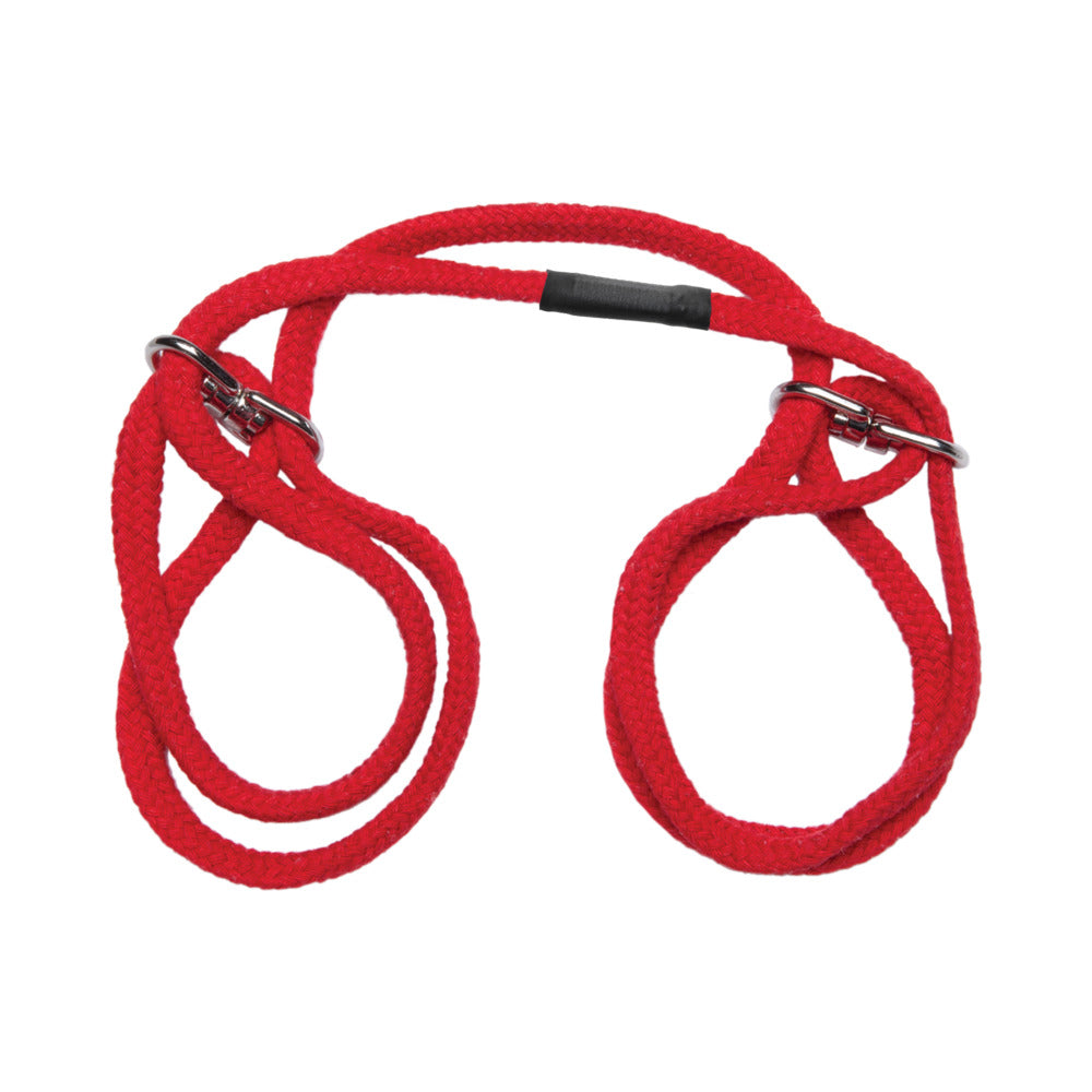 Japanese Style Bondage - 100% Cotton Wrist or Ankle Cotton Cuffs Red - Fantasies Boutique