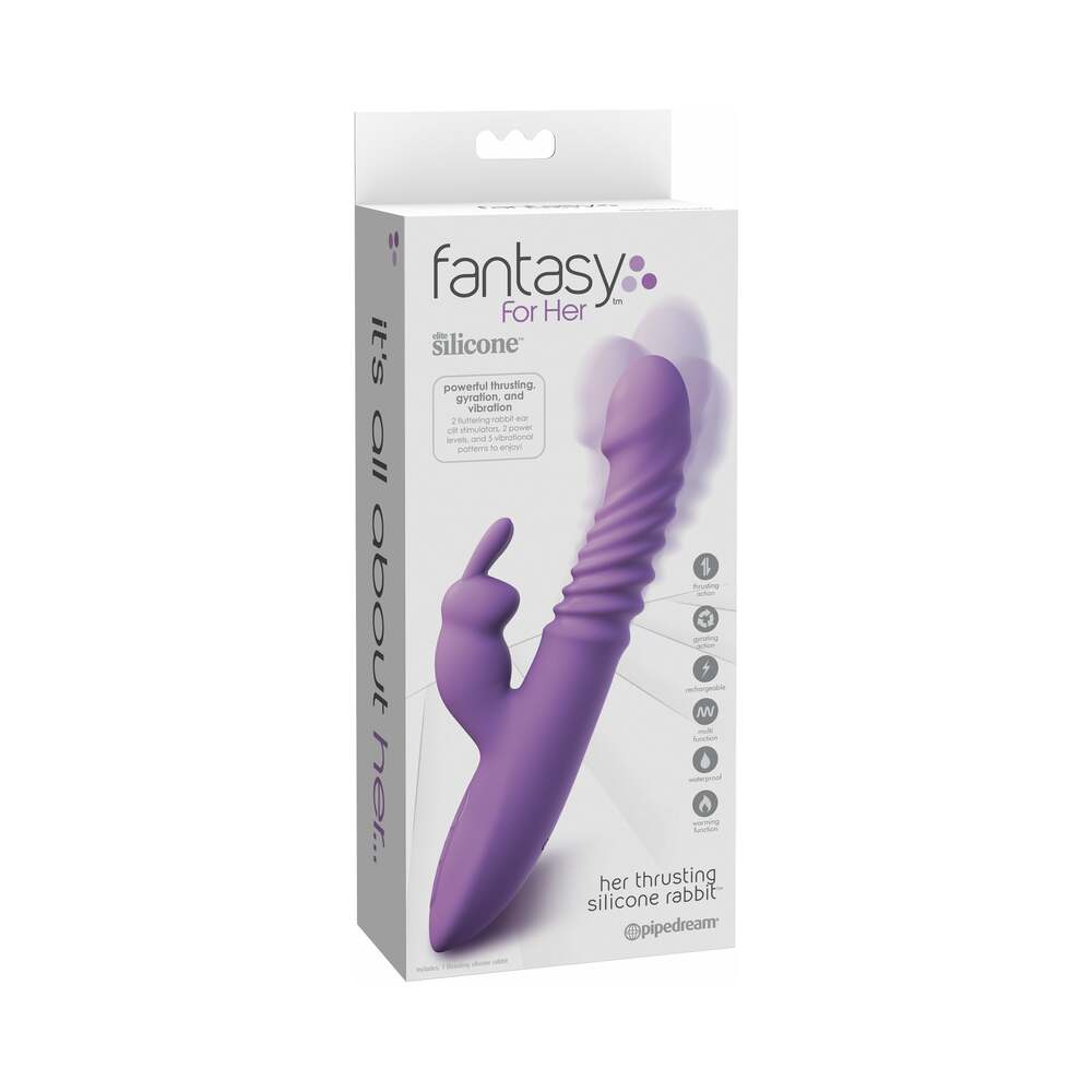 Fantasy For Her Rechargeable Her Thrusting Silicone Rabbit Vibrator Purple - Fantasies Boutique