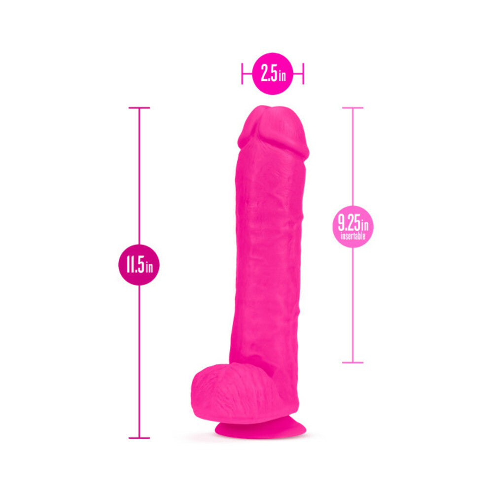 Blush Au Naturel Bold Big John 11 in. Posable Dual Density Dildo with Balls & Suction Cup Pink