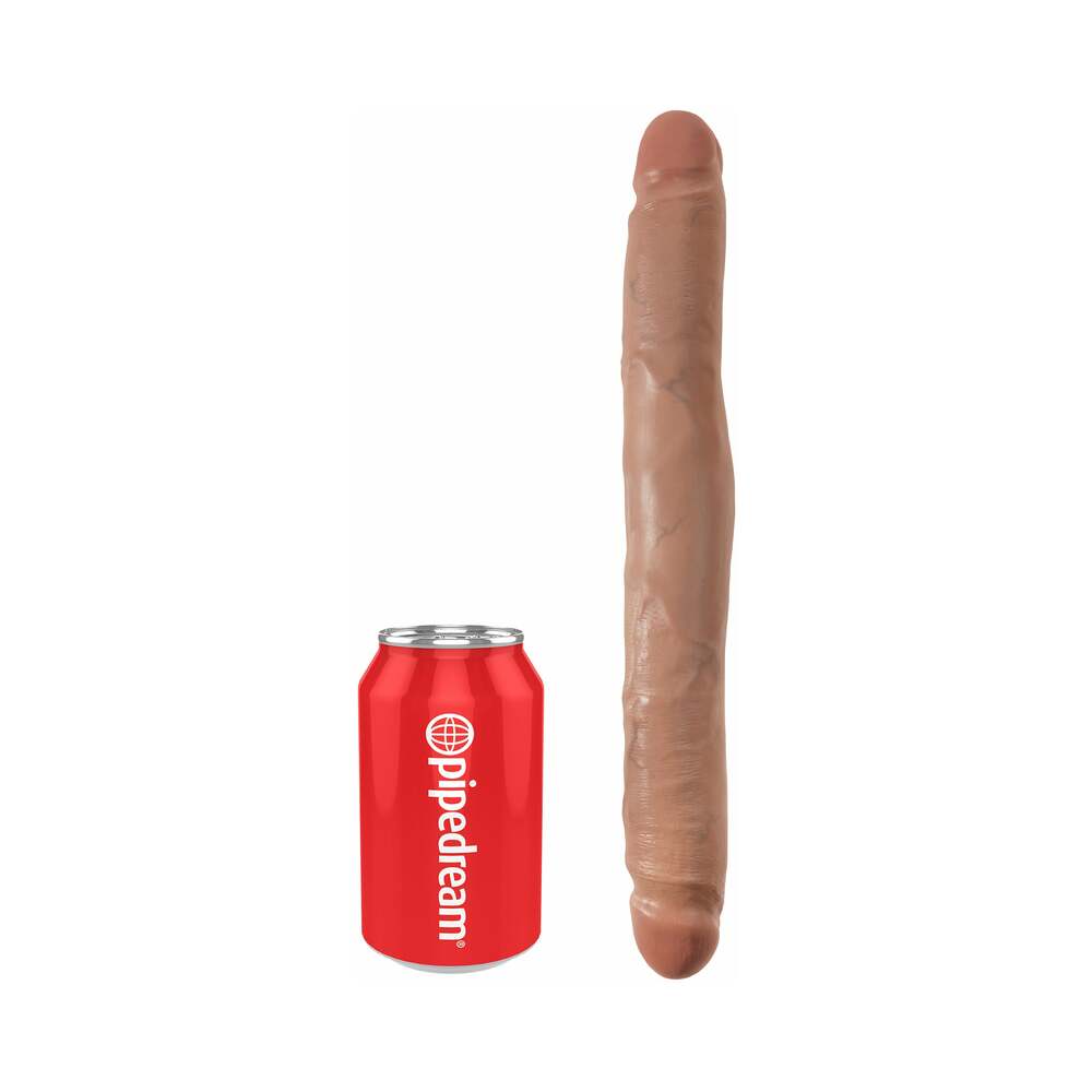 King Cock 12 in. Slim Double Dildo Realistic Tan - Fantasies Boutique