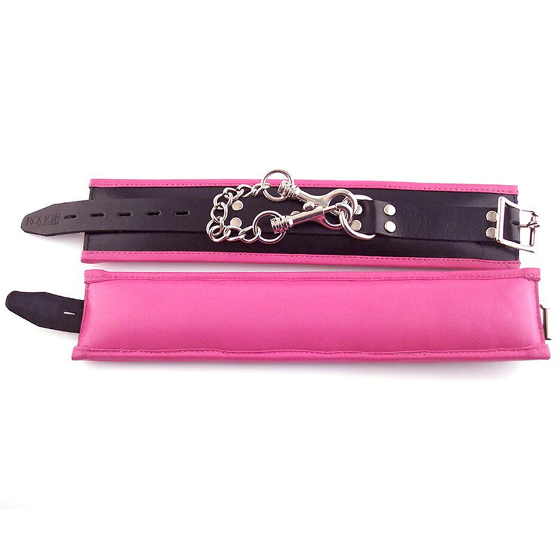 Rouge Padded Ankle Cuffs Black / Pink - Fantasies Boutique