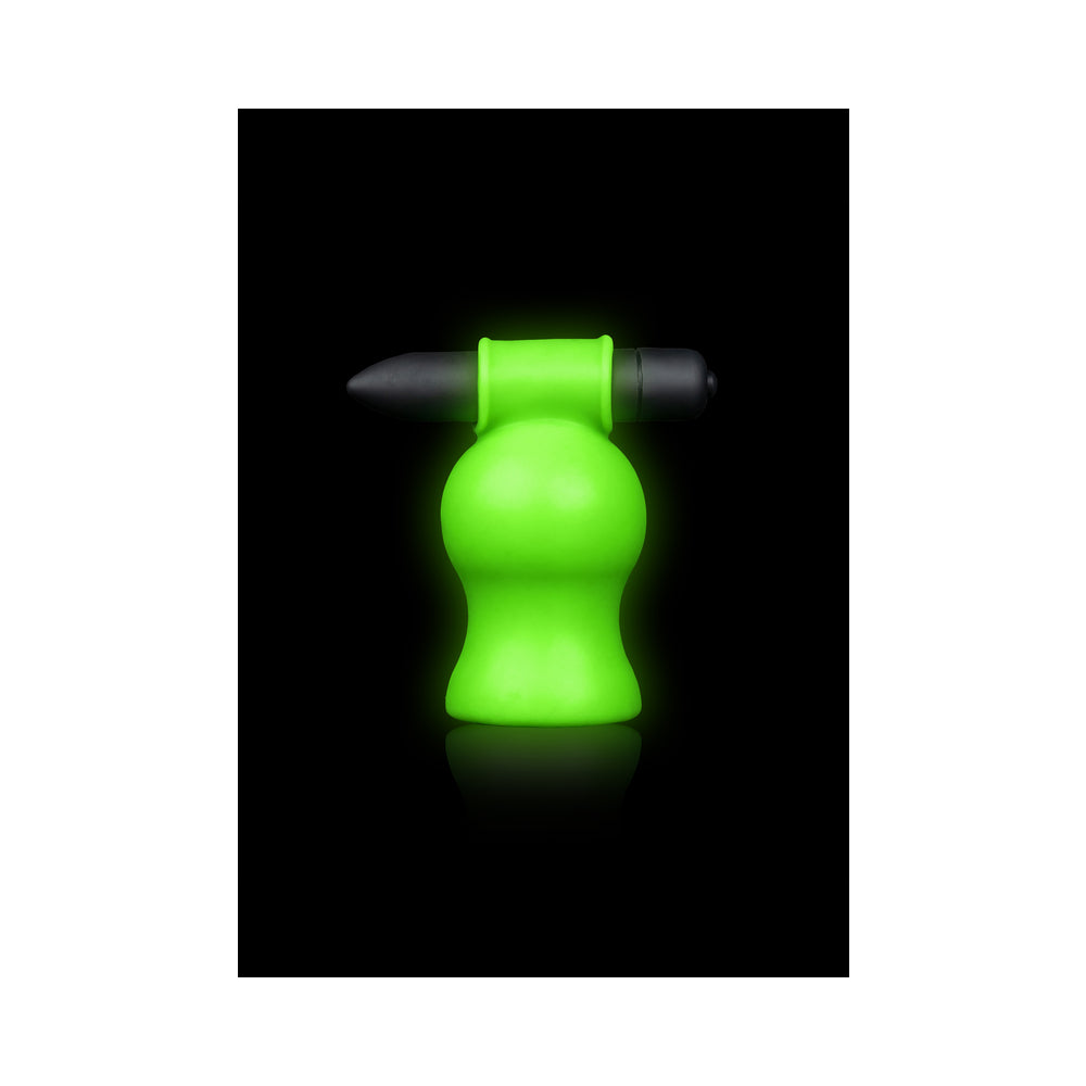 Ouch! Glow in the Dark Vibrating Head Masturbator Neon Green