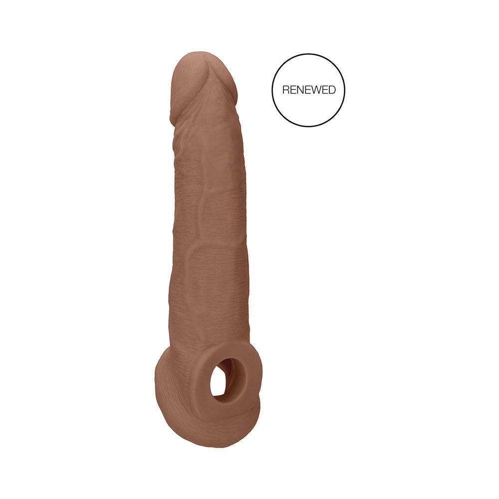RealRock Realistic 9 in. Penis Sleeve Extender Sling Tan - Fantasies Boutique