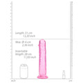 RealRock Crystal Clear Straight 11 in. Dildo Without Balls Pink - Fantasies Boutique