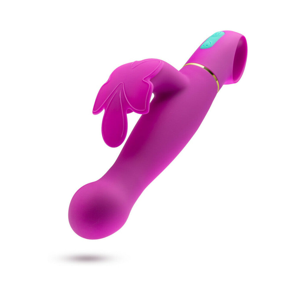 Aria Naughty AF Silicone Dual Stimulation Vibrator Plum - Fantasies Boutique
