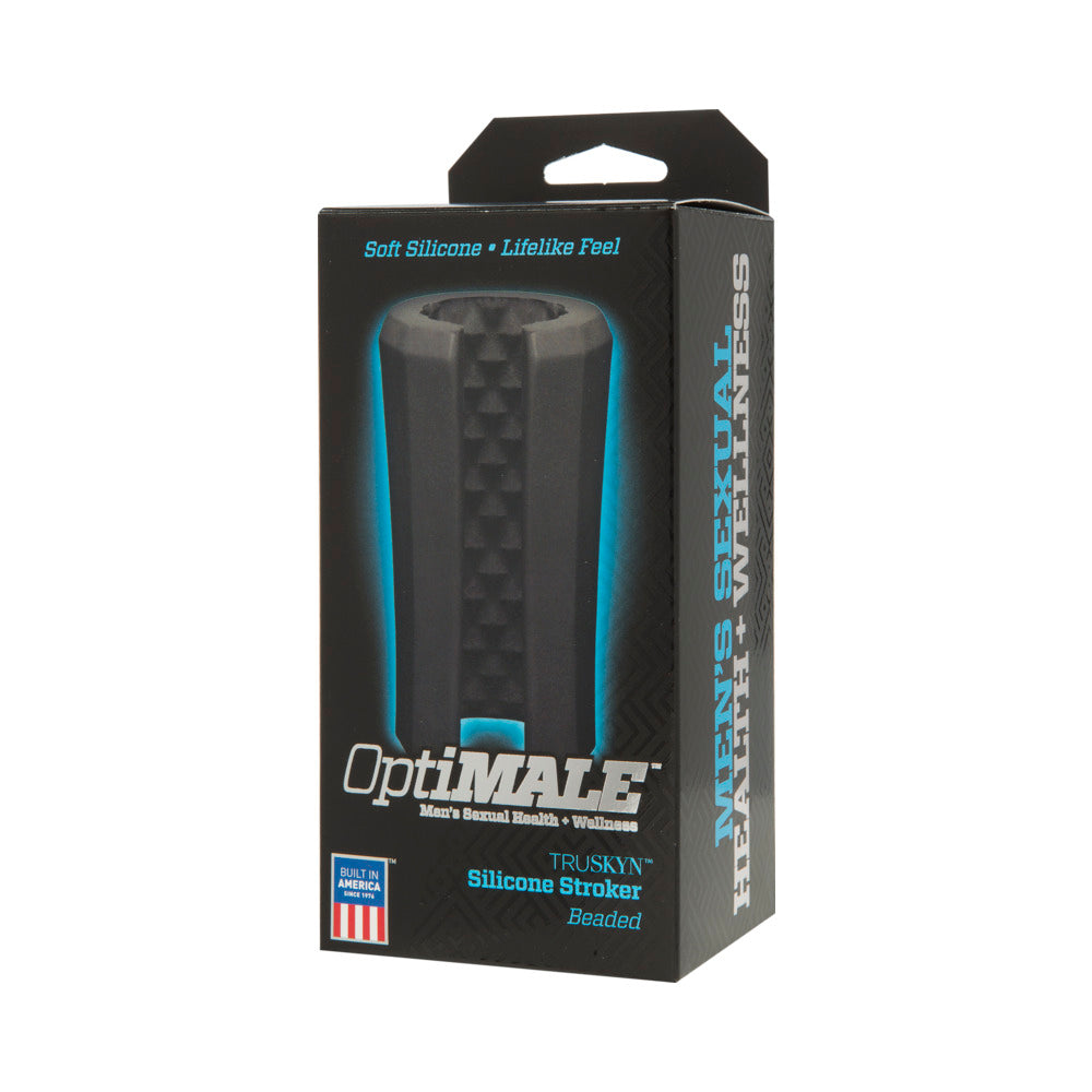 OptiMALE TRUSKYN Silicone Stroker Beaded Black - Fantasies Boutique