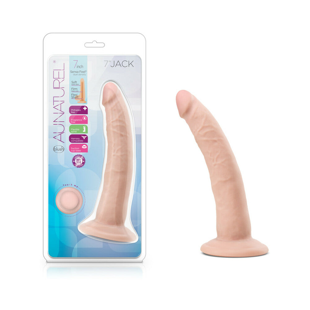 Au Naturel Jack 7.5 in. Posable Dual Density Dildo Beige - Fantasies Boutique