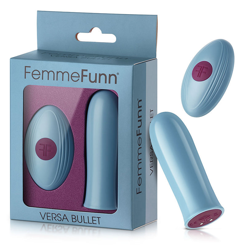 FemmeFunn Versa Bullet Rechargeable Remote-Controlled Vibrator Light Blue - Fantasies Boutique