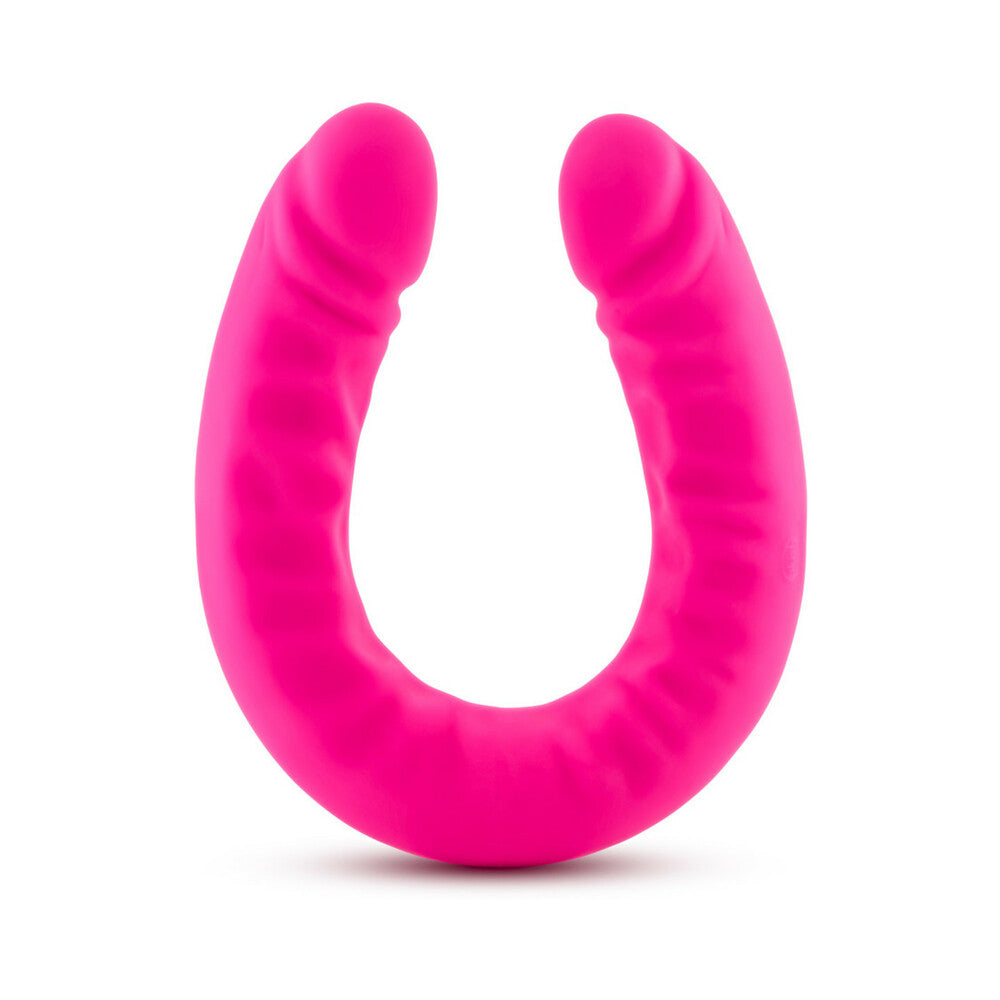 Blush Ruse Realistic 18 in. Silicone Slim Double Dong Dual Ended Dildo Hot Pink - Fantasies Boutique