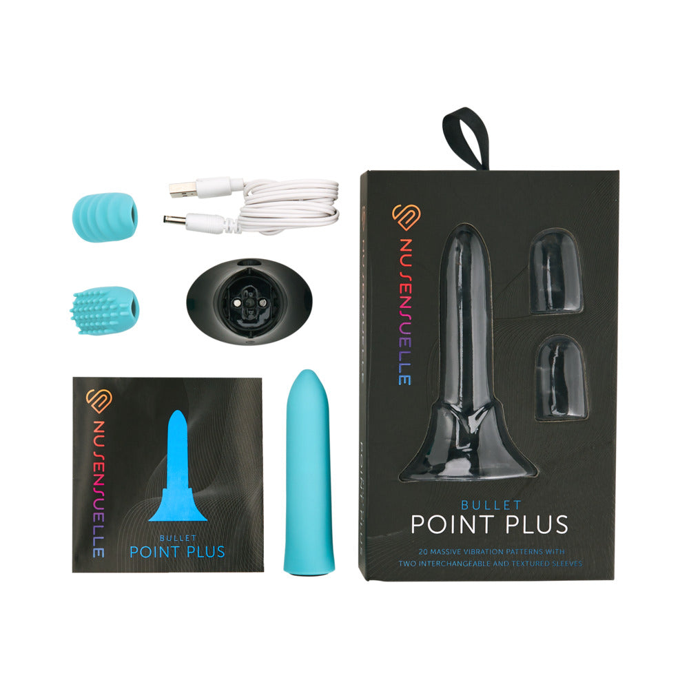 Nu Sensuelle Point Plus Bullet with Sleeves Tiffany Blue - Fantasies Boutique