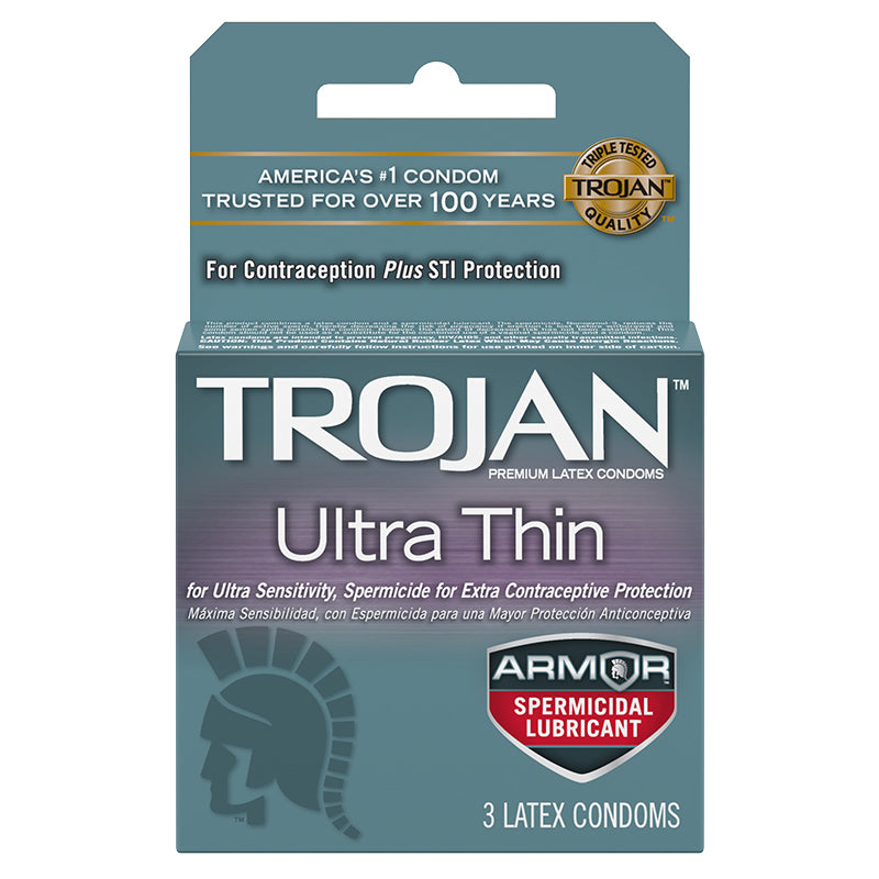 Trojan Ultra Thin Armor (Spermicidal) 3pk - Fantasies Boutique