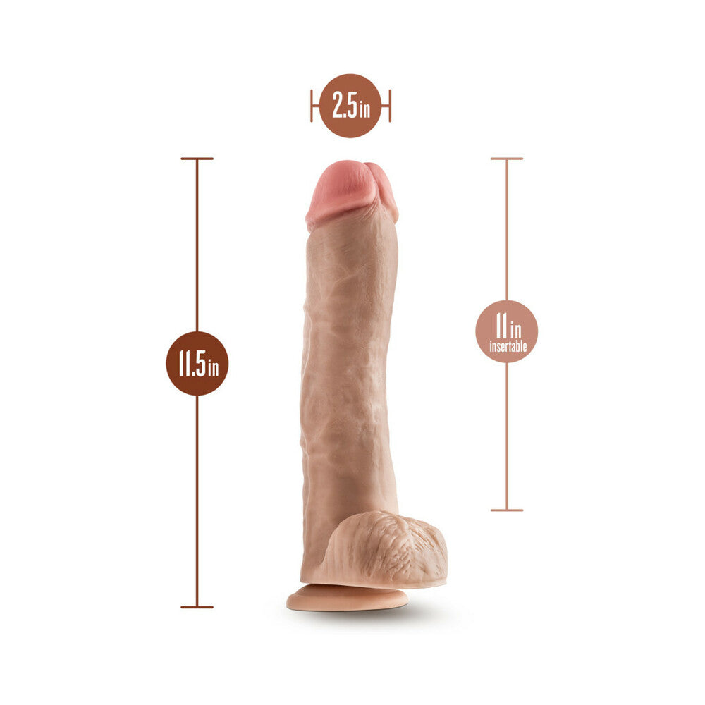 Dr. Skin Mr. Savage 11.5 in. Dildo with Balls Beige - Fantasies Boutique