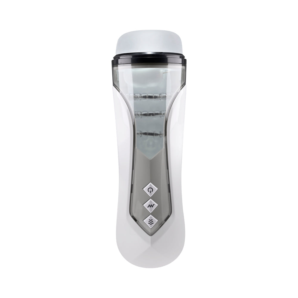 Zero Tolerance Stroking Buddy Rechargeable Vibrating Stroker White - Fantasies Boutique