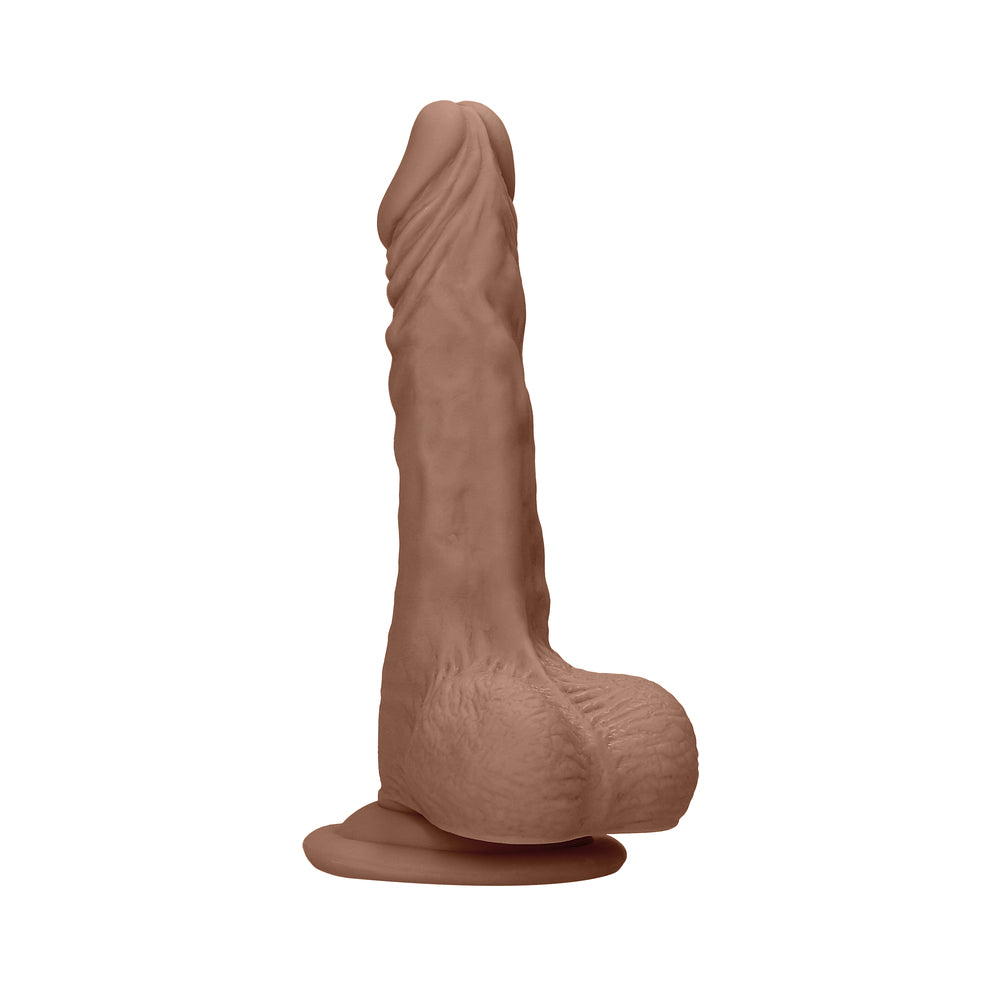 RealRock Realistic 9 in. Dildo With Balls and Suction Cup Tan - Fantasies Boutique