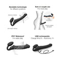 Strap-On-Me Rechargeable Remote-Controlled Silicone Vibrating Bendable Strap-On Black XL - Fantasies Boutique