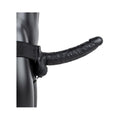 RealRock Realistic 9 in. Vibrating Hollow Strap-On With Balls Black - Fantasies Boutique