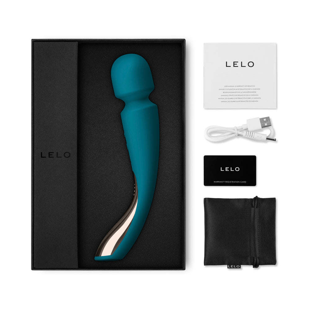LELO SMART WAND 2 Medium Rechargeable Wand Vibrator Ocean Blue - Fantasies Boutique